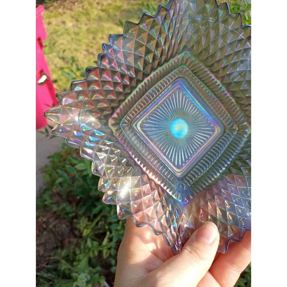 Indiana Glass Diamond Point Square Candy Dish 7